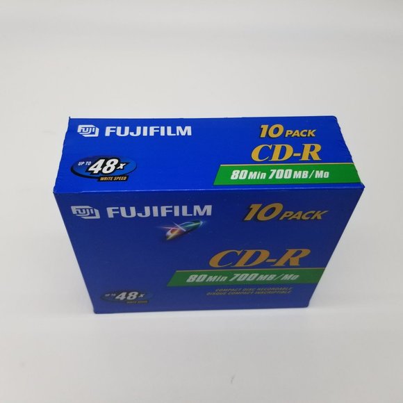 Fujifilm Recordable CD-R 80 Min 700mb Slim Compact Disc Pack of 10 NEW - Picture 3 of 7